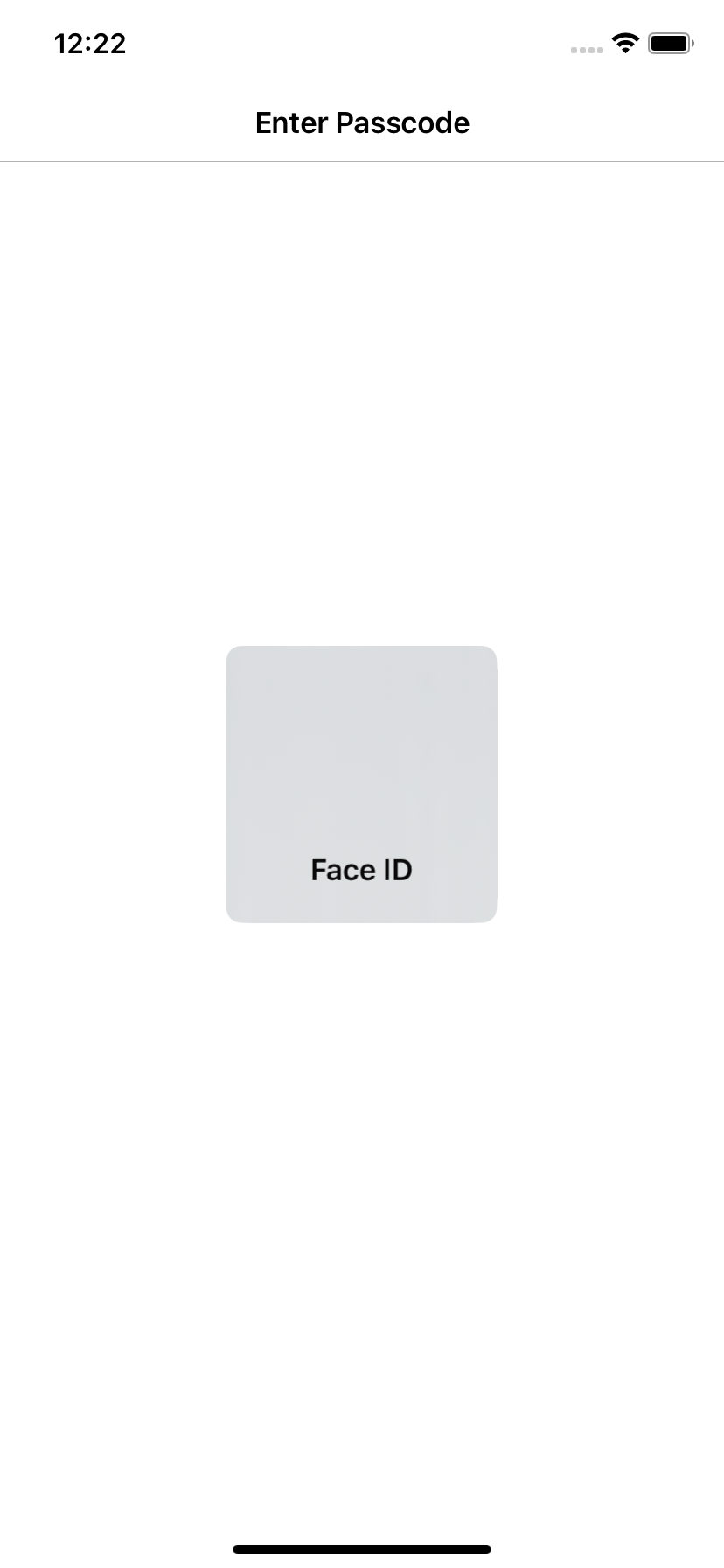 Face ID Authentication Screen