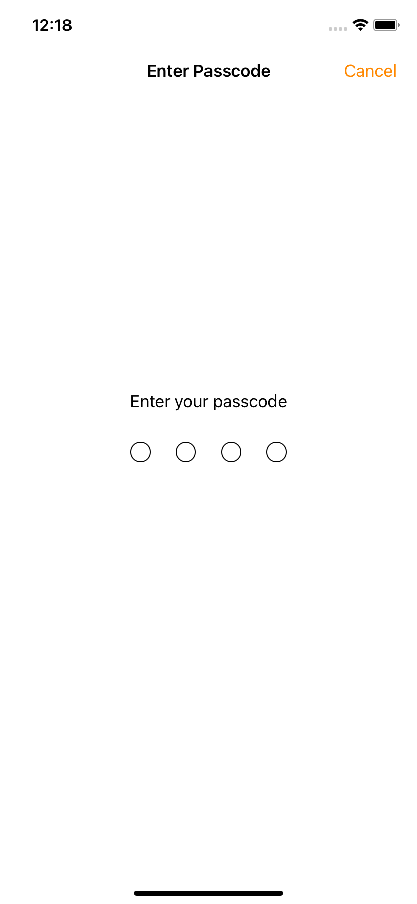Passcode Entry Screen